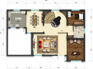 别墅户型图彩平图片