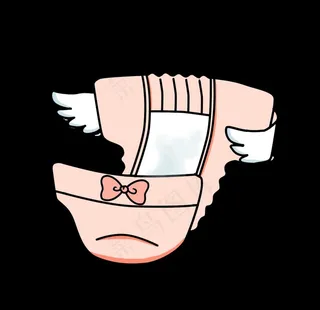 粉红卡通婴儿纸尿裤尿不湿图片