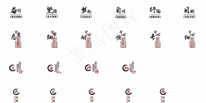 励志标语 文化墙图片cdr矢量模版下载