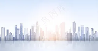 大气城市楼盘高楼剪影图片