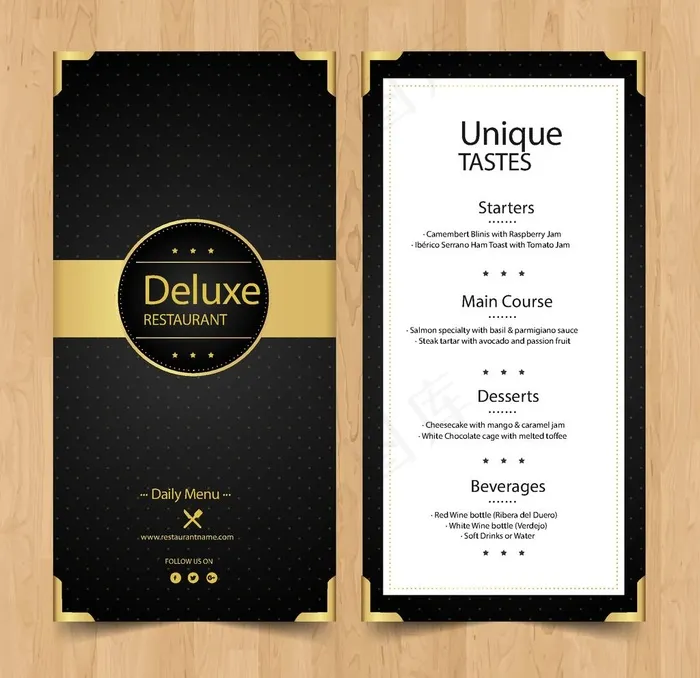 高档餐牌模板图片ai矢量模版下载