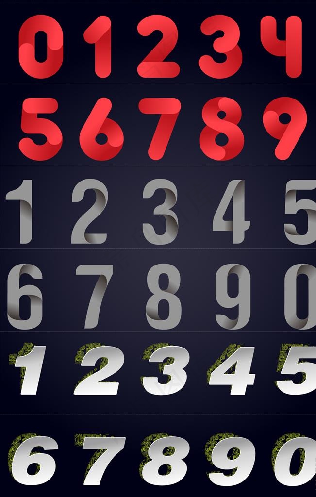 立方体数字图片