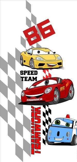 卡通跑车赛车印花图片
