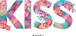 矢量花字母图片