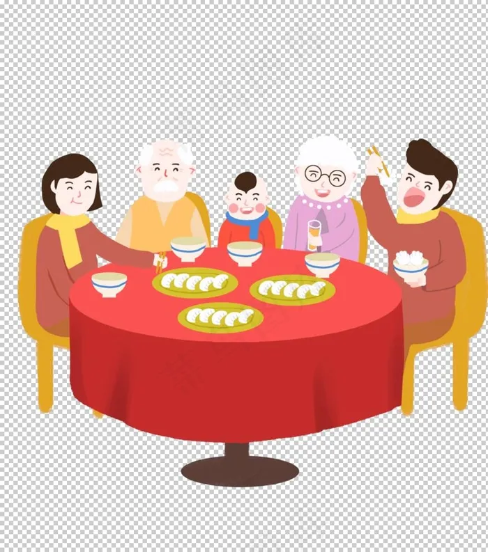 手绘饺子素材图片