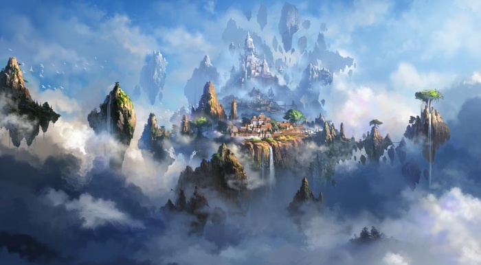 大气仙侠魔幻场景插画图片(8000X4658(DPI:300))psd模版下载