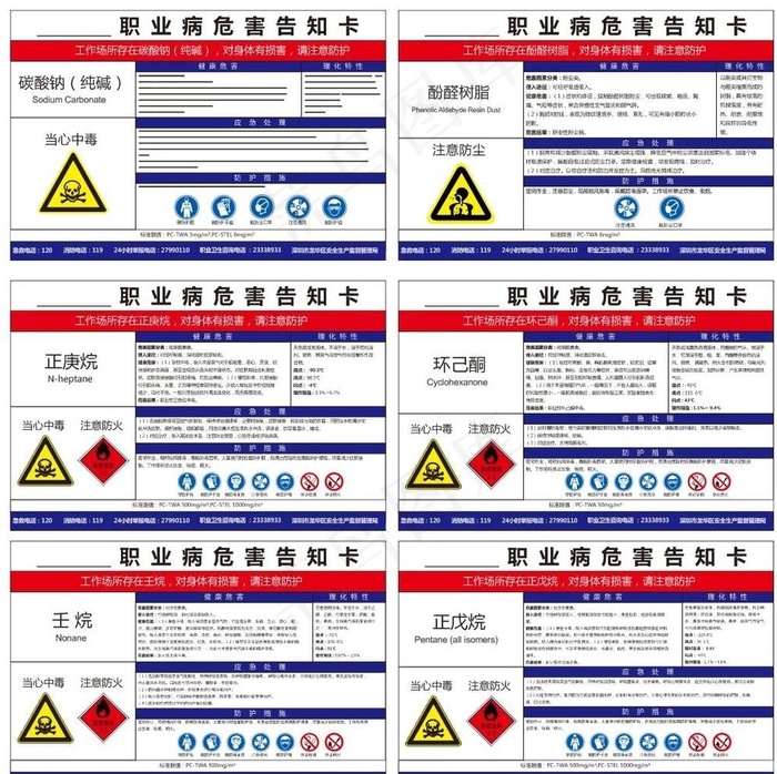 危害告知卡图片cdr矢量模版下载