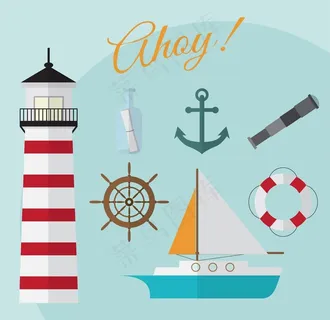 灯塔的平板设计图片