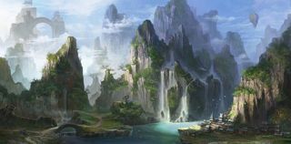 中国风大气插画场景图片