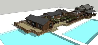 农家乐su建筑模型图片