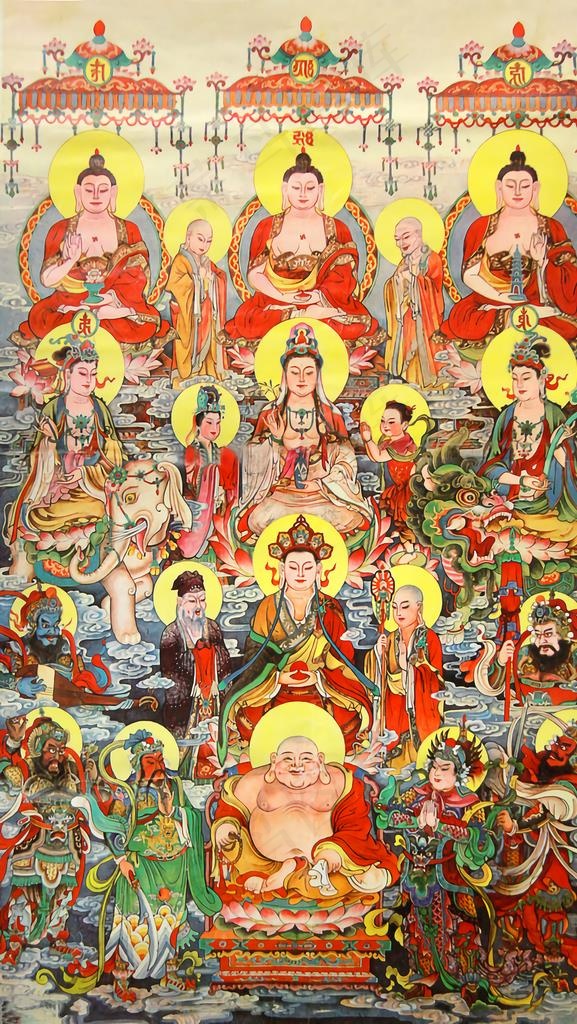 全堂佛菩萨满堂佛众佛图图片