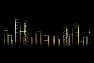 金色城市线条图片