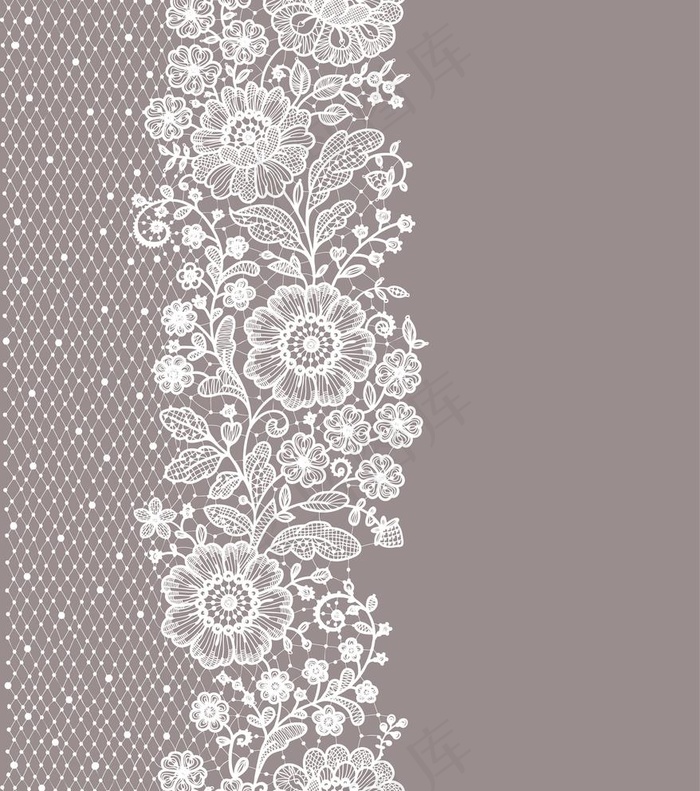 蕾丝单边图案图片