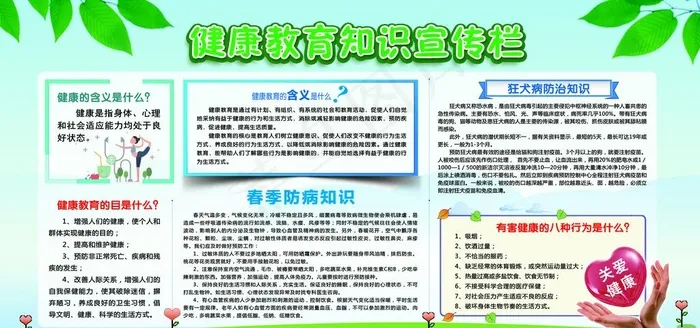 健康教育知识展板图片(7087X3543(DPI:300))psd模版下载