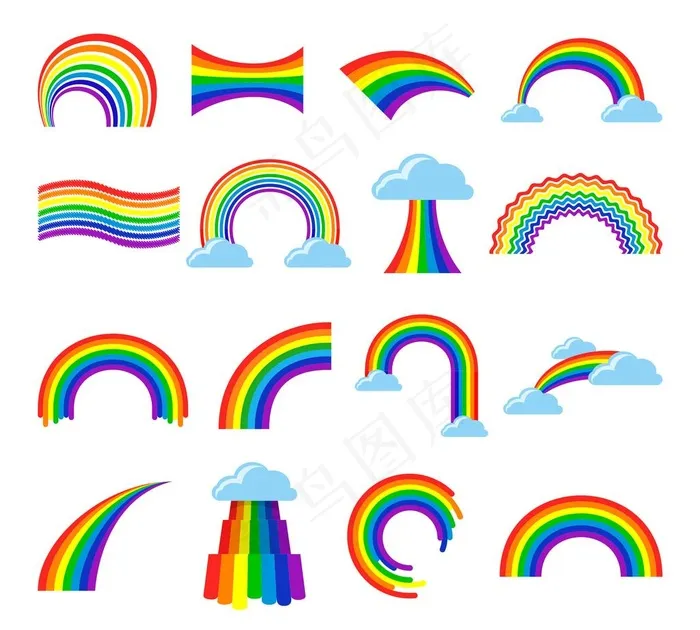 卡通彩虹图片psd模版下载