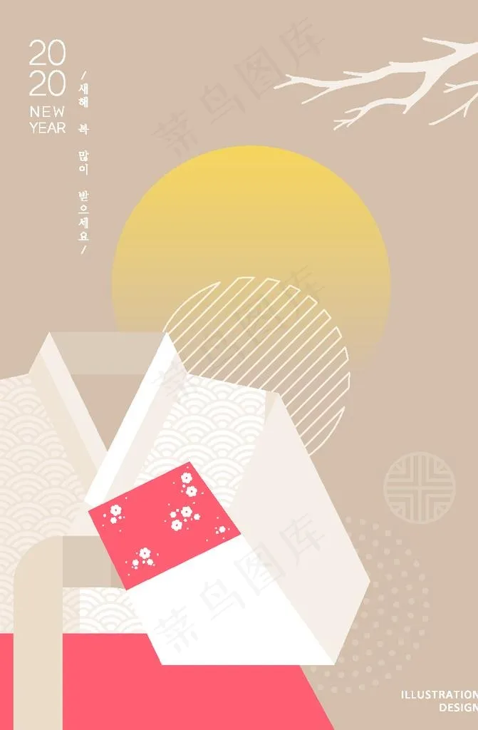 古典庭院风图片ai矢量模版下载