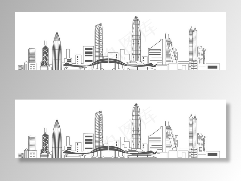 深圳城市建筑剪影图片