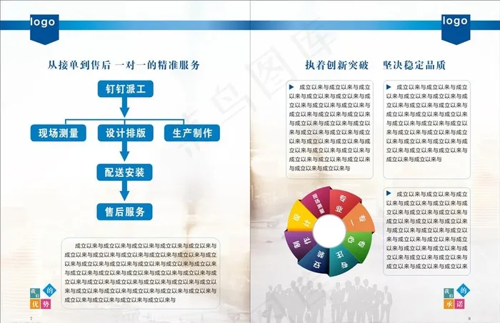 画册 册子 内页 圆圈 精准服图片cdr矢量模版下载