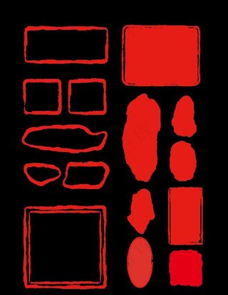 中国复古风印章边框元素图片