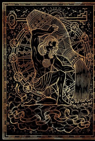 金色金属十二星座底纹背景图片