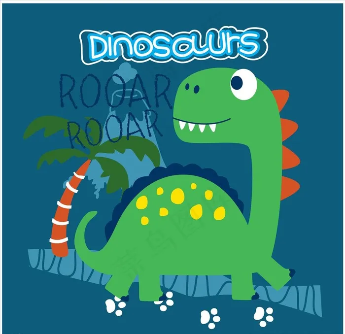 恐龙图片ai矢量模版下载