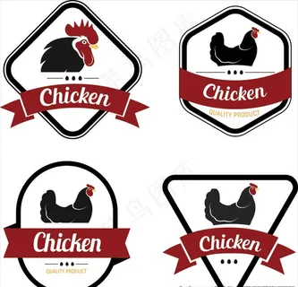 公鸡图标 鸡标签 产品标签图片