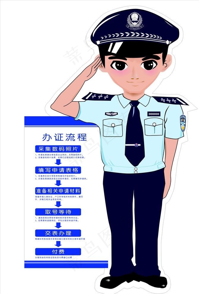 卡通男警察图片