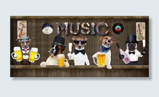 MUSIC时尚狗餐饮酒吧背景墙图片