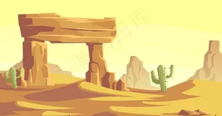 卡通戈壁图片