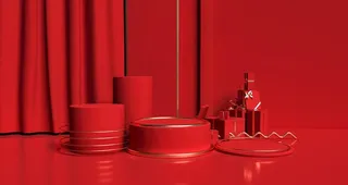 红色背景场景图片