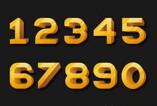 金色立体数字图片
