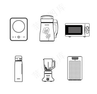 线稿 家用电器 矢量 平面图图片