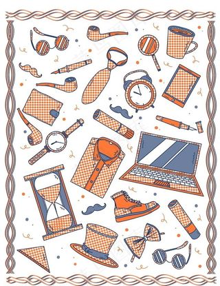 父亲节男士物件系列元素图片