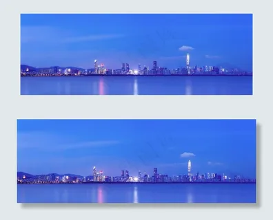 深圳福田区海岸线城市风光夜景图片 深圳福田区海岸线城市风光夜景图片