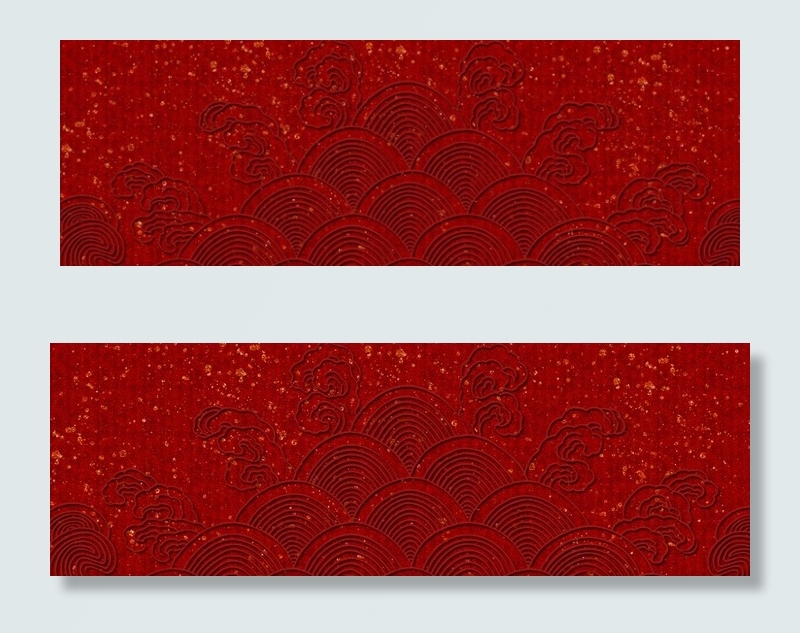 中式红色波浪云纹背景图片