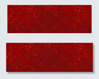 中式红色波浪云纹背景图片 中式红色波浪云纹背景图片