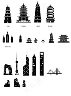 塔 矢量元素图片