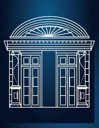 矢量线条圆栱门图片