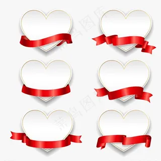 矢量爱心丝带图片