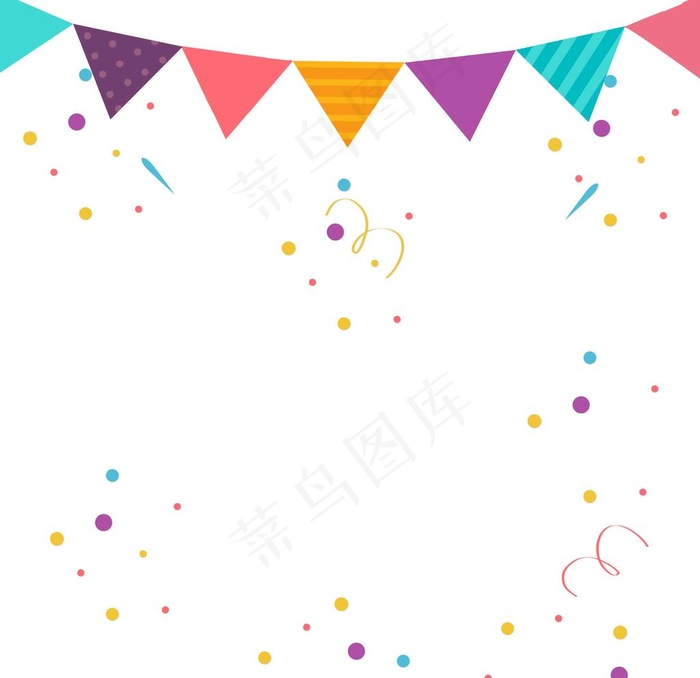 矢量手绘彩旗图片