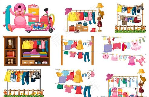 卡通衣服背景图片