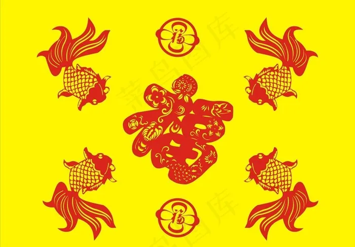 福 年年有鱼图片cdr矢量模版下载