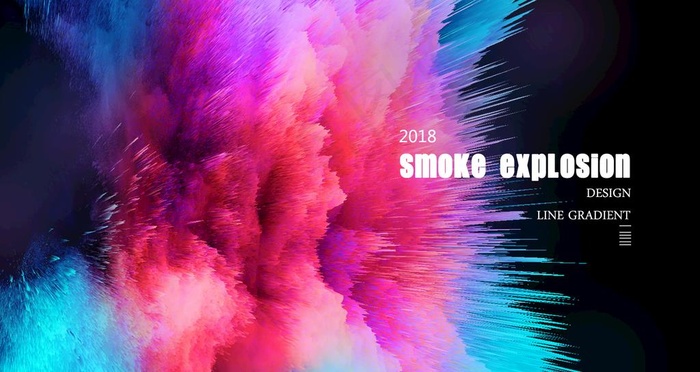 爆炸烟雾背景图片psd模版下载