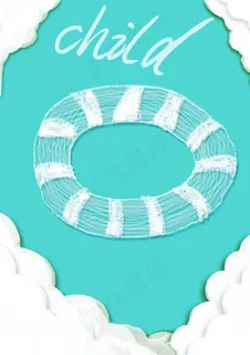 清新蓝白卡通手绘可爱背景图片