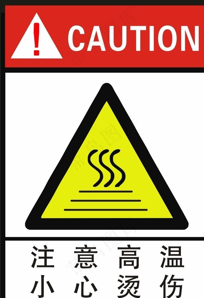 注意高温 小心烫伤图片cdr矢量模版下载