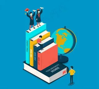 立体大学元素插画图片