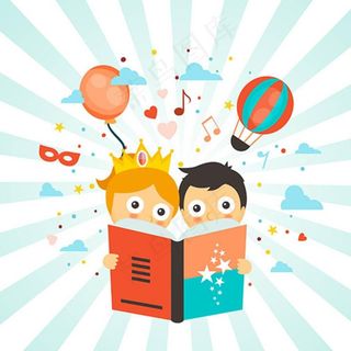 儿童节快乐阅读的孩子图片