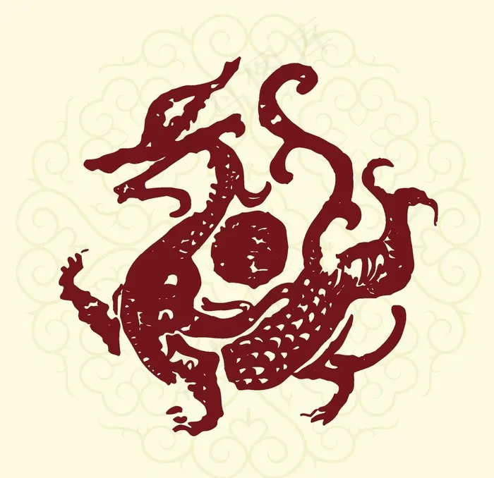 龙纹图片ai矢量模版下载