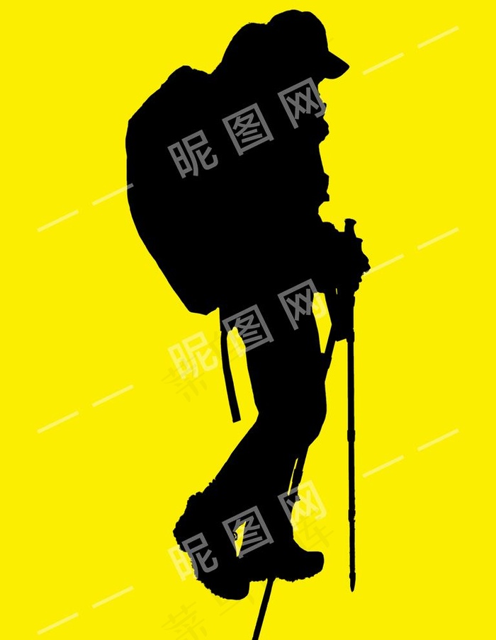 徒步剪影图片psd模版下载
