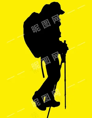 徒步剪影图片